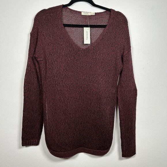 NWT Francesca’s Harper Heritage Open Knit Sweater Size Small Maroon Women - Picture 1 of 6